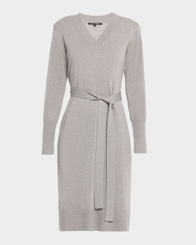 Russel Belted V-Neck Sweater Dress